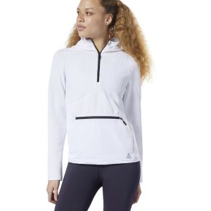 Reebok Thermowarm Deltapeak Control Kapuzenpullover Damen - Weiß - DE 503-UPI